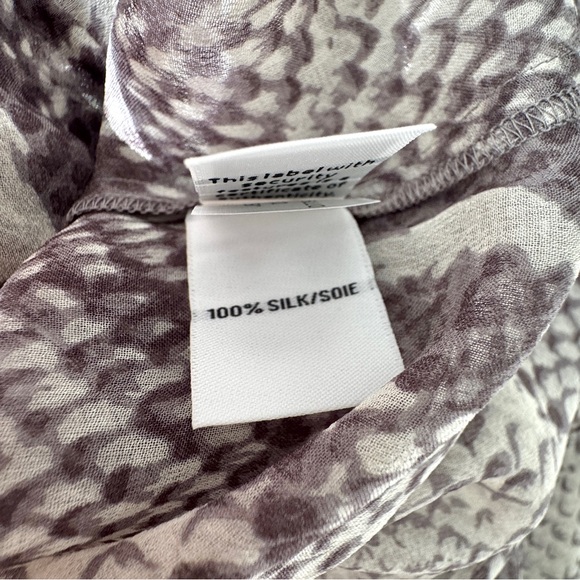 DVF Jezebel Python Grey Print Tie Neck Long Sleeve Shift Mini Dress Size 6 - Picture 14 of 14